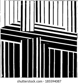 Vector illustration of black & white op art pattern / background. Optical illusion. 