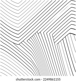 Vector Illustration of the black and white  Optical pattern of wavy lines abstract background. EPS10