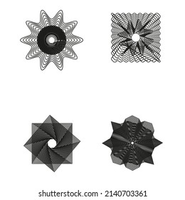 Vector illustration of black and white patterns on a white background.Designed for computer programs, websites, prints, packaging