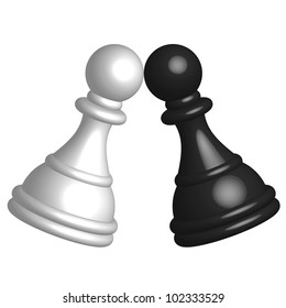 Vector illustration of black and white pawn