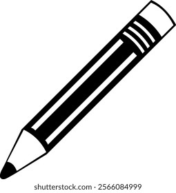 vector illustration black and white pencil icon