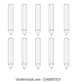 Vector illustration of black and white pencils. Designed for packaging, printing, websites, computer programs, logos