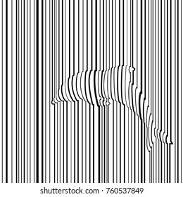 Vector illustration. Black and white pop art geometric pattern with dolphin. Material design. May be used for prospectus, poster, magazine, broadsheet, leaflet, book, billboard, paperhangings.