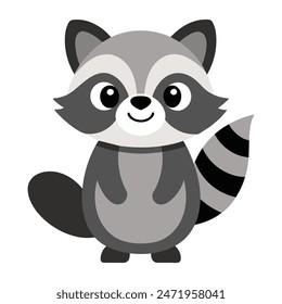 
Vector illustration of black and white Raccoon