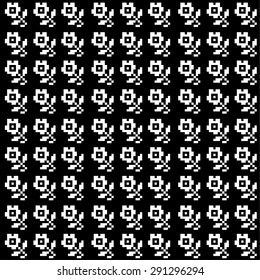 vector illustration of black and white rose pattern