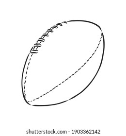 Vector illustration of black white rugby ball. rugby ball, vector illustration