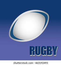 Vector illustration of black & white rugby ball