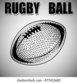 Vector illustration of black & white rugby ball
