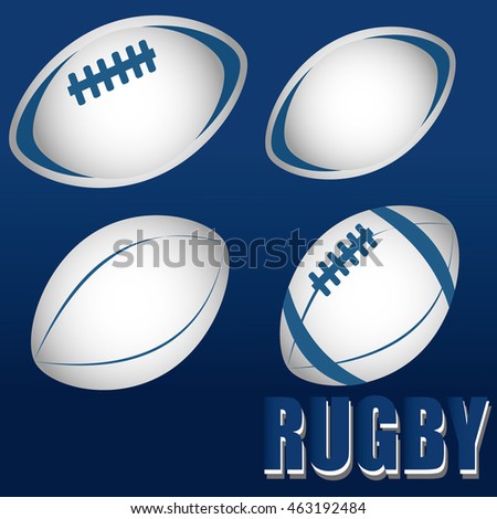 Vector illustration of black & white rugby ball