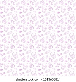 Vector illustration Black and white seamless background abstract pattern for halloween.
