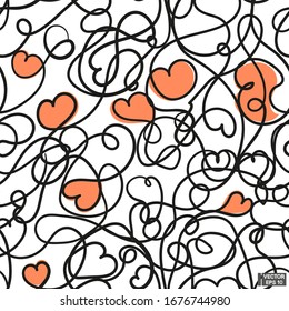  Ilustración vectorial. Patrones impecables en blanco y negro. Textura esgrimida, hecha de líneas caóticas. 