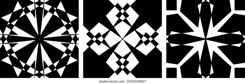 Ilustración vectorial. Patrón gráfico transparente blanco y negro.