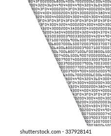 Vector illustration of black and white security background with HEX-code