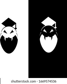 ilustración vectorial de serpiente blanca y negra.