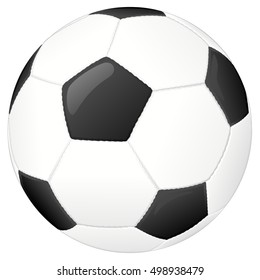 Vector illustration of a black and white soccer (football) ball.