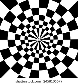 Vektorillustration der Schwarz-Weiß-Spirale, Radialmuster