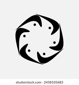 Vector illustration of black and white spiral, Radial pattern