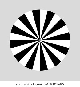 Vector illustration of black and white spiral, Radial pattern