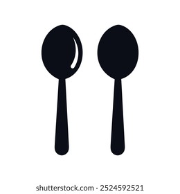 A vector illustration of an black and white spoon icon design