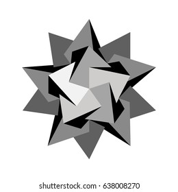 Vector illustration black and white star from geometric shapes