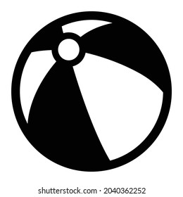 Vector illustration of a black and white striped beach ball flat design template. Editable strokes and colors. 4000 x 4000 pixels perfect.
