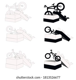 vector illustration of a black and white sturdy bike