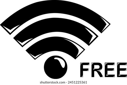 vector illustration black and white symbol free wifi signal