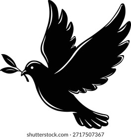 vector illustration black and white symbol peace of dove