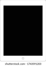 ilustración vectorial de la maqueta de la tableta en blanco y negro