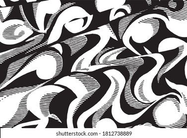 Ilustración vectorial del fondo de textura en blanco y negro. Textura superpuesta angustiada. Borde de fondo. Efecto texturado abstracto. 