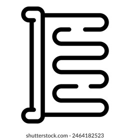 Vector illustration of a black and white towel icon, ideal for web and print