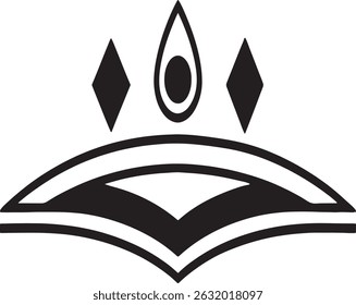 Ilustración vectorial de un diseño de tatuaje tribal en blanco y negro con un elemento de silueta