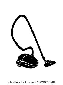 Vector illustration of black and white vacuum cleaner icon.