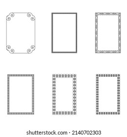 Vector illustration of black and white various frames on a white background. Designed for websites, prints