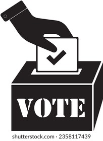 Vector illustration of a black and white voting ballot box. This classic and versatile image is perfect for a variety of election and voting-related creative projects. 