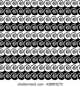 Vector illustration of black and white wave pattern. Endless texture for wallpaper, fill, web page background, surface texture.