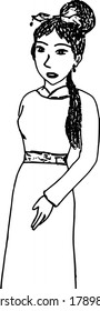 Vector Illustration Black White Woman 260nw 1789841528 