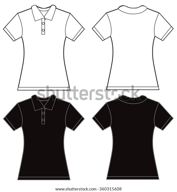 Vector Illustration Black White Womens Polo Stock Vector (Royalty Free ...
