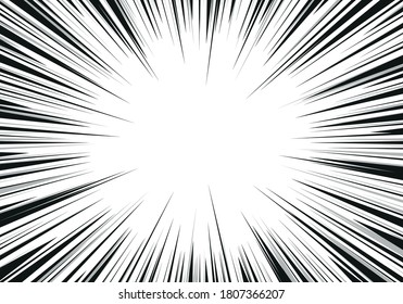 Vector Illustration Black And White Zoom Line Comic Background.