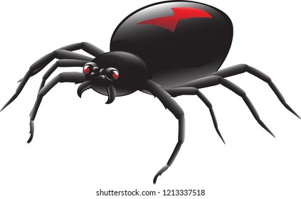Vector illustration of a black widow spider