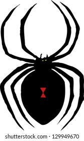 Vector Illustration Of Black Widow Spider