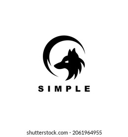 Vector illustration black wolf logo