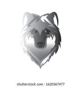 vector illustration of black wolf on a white background