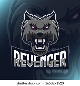 Vector illustration Black Wolves with revenger text