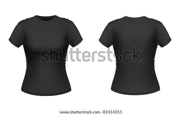 Vector Illustration Black Womens Tshirt Stock Vector (Royalty Free ...