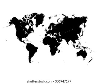 Vector illustration of black world map
