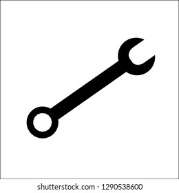 The vector illustration of the black wrenck isolated in the white background