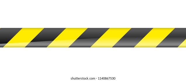 Vector illustration of Black and yellow Black and yellow caution barrier tape