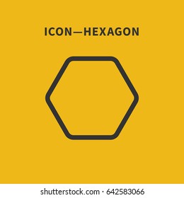 Vector illustration, black and yellow icon, hexagon2