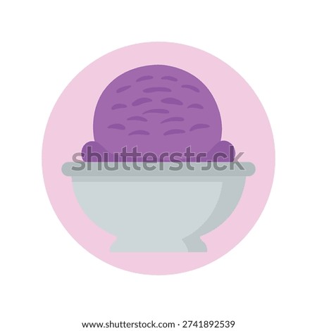 Vector illustration of a blackberry sundae ice cream